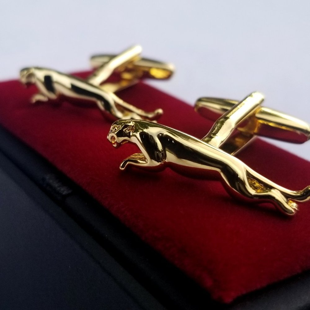 18k Gold Plated Jaguar Cufflinks For Men Car Jewelry Wedding Gift Luxury 2026 - Picture 2 of 13